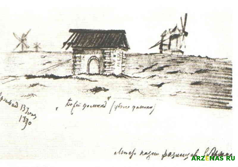 Рисунок В Г Короленко, 13 июня 1890 г «Божий домик» место казни разинцев