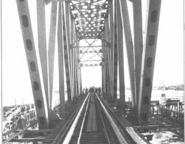 Фотограф Усков Б.И. Фотография. Новый железнодорожный мост в Арзамасе. 1986 год