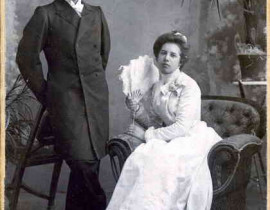 Фотограф Н. Сажин. Анатолий Николаевич Сажин с супругой Анной, бракосочетание 23.9.1901 год